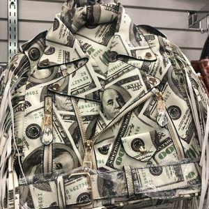 Money jacket book bag purse